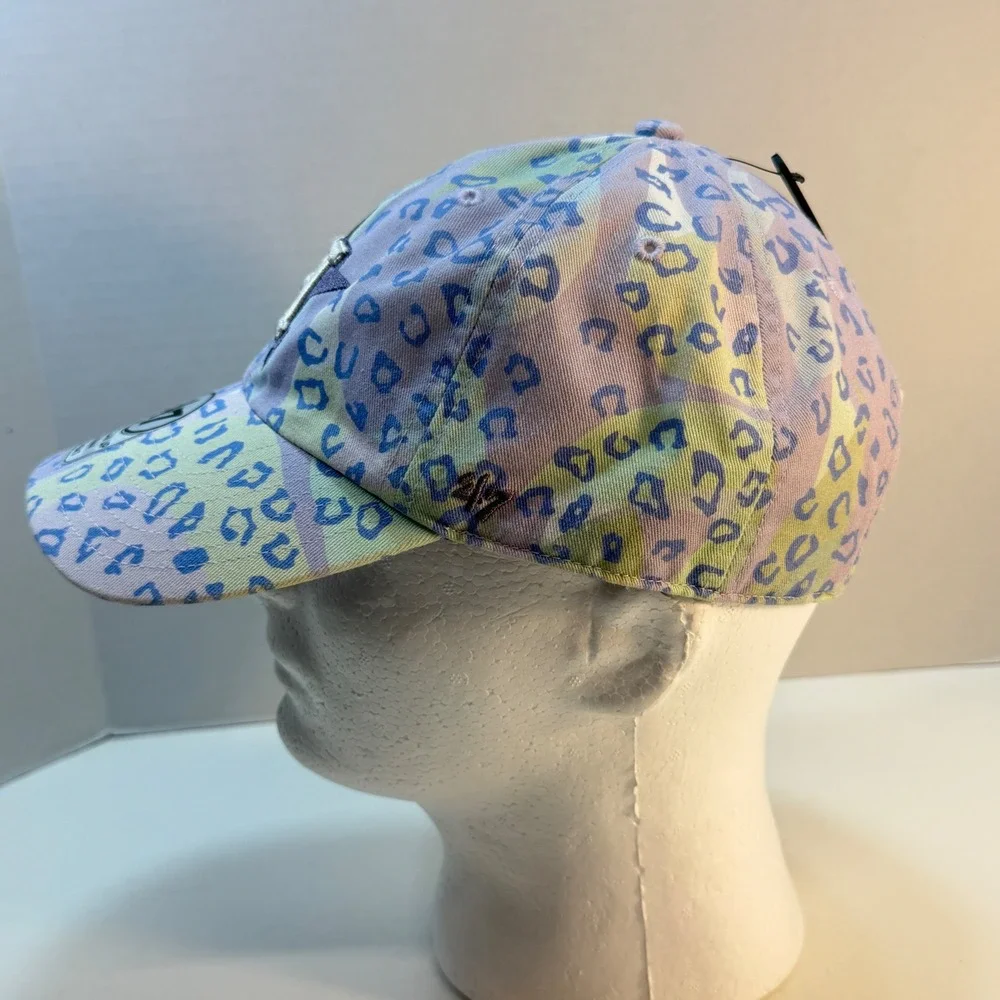 Houston Astros Hat Women OS '47 Brand Pastel Leopard Print Adjustable Cap NEW